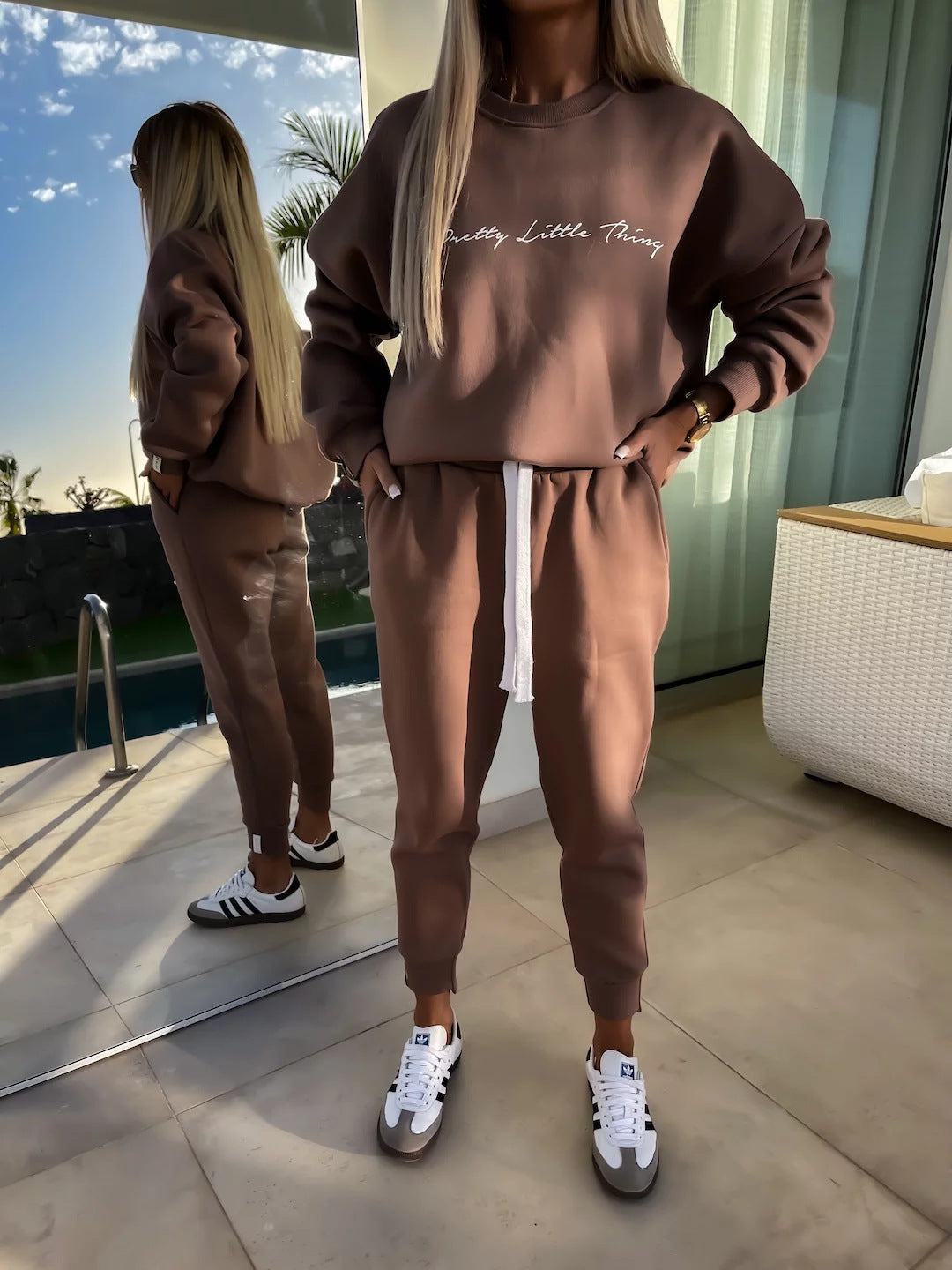 Ladies' Comfortable Hoodie And Jogger Pants Set