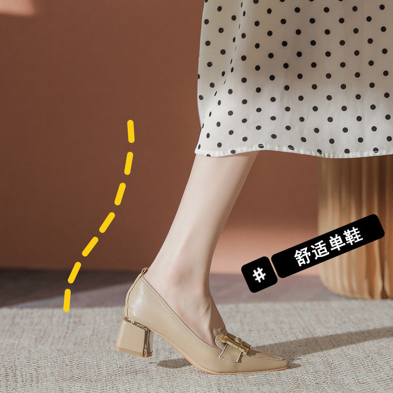 Chunky Heel High-heel Commuter Shallow Shoes