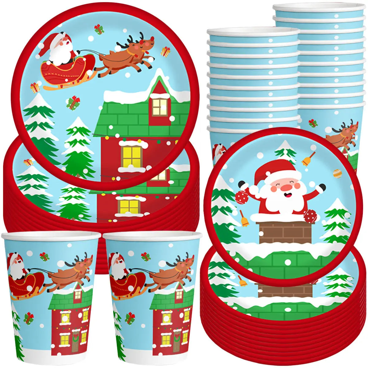 Christmas Paper Cup And Plate Set - The Premium