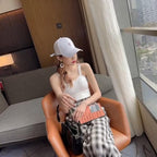 Heavy-duty Diamond-encrusted Sleeveless Innerwear With A Beautiful Back