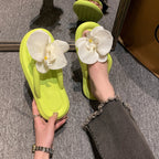 Butterfly Blue Design Soft Bottom Flip Flops Women Casual Non-slip Flip-flop