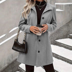 Autumn And Winter Leisure Fashion Long Woolen Long Sleeves Thermal Woolen Coat
