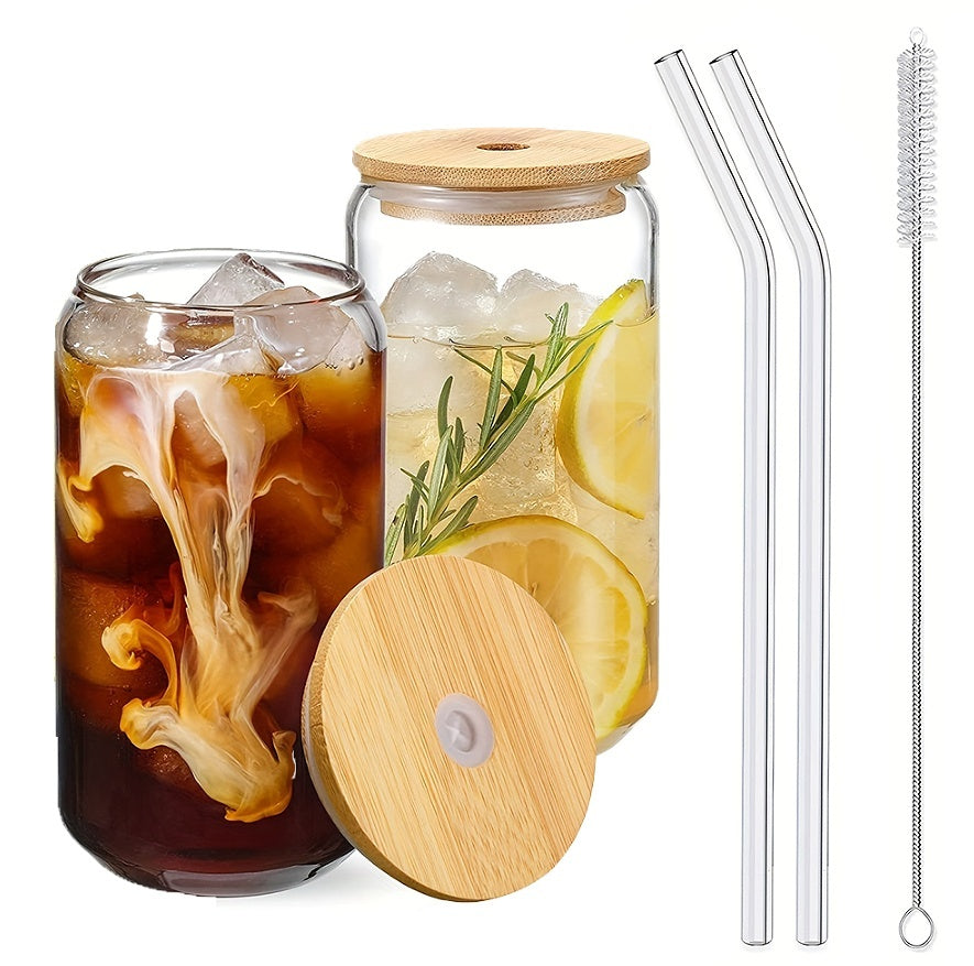 Glass Cup With Straw