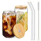 Glass Cup With Straw