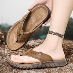 Flip Flops Men's Summer Outdoor Non-slip Wear-resistant Flip-flops Soft Bottom