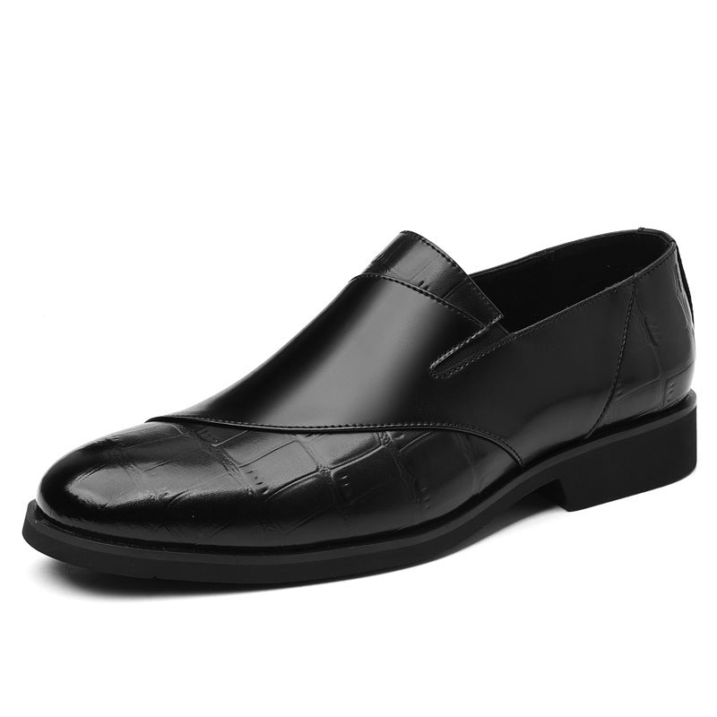 Men's Slip-on Casual Leather Shoes Low-top Business Formal Wear