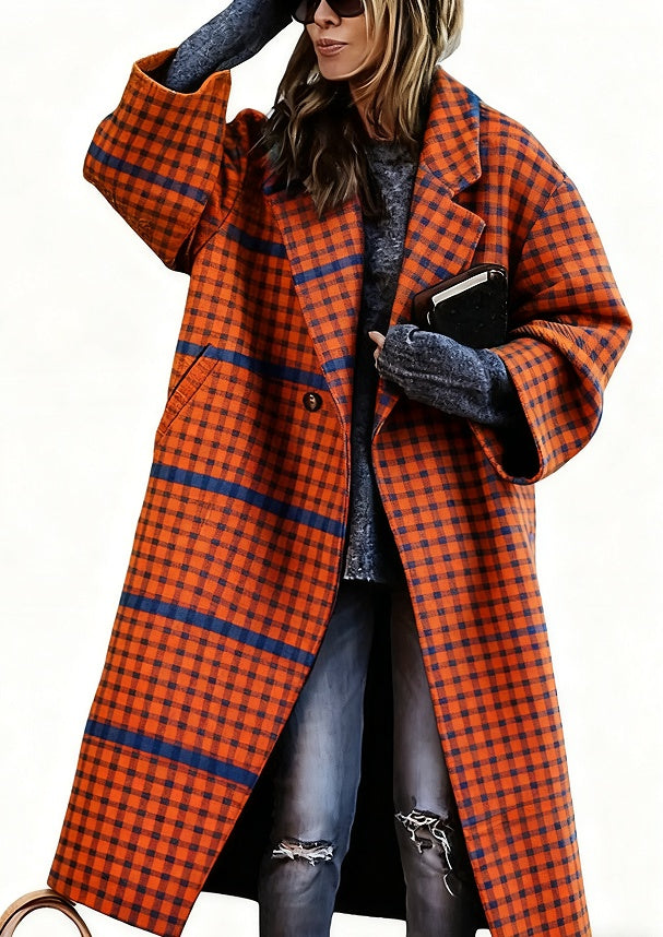 Lady's Multi -color  Long-sleeved  Coat