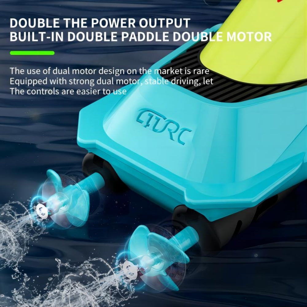 4DRC S5 Remote Control Boat For Swimming Pools And Lakes, 2.4GHz 20 MPH Racing Boat, Rechargeable Battery, Low Battery Alarm, Gifts For Boys And Girls, Logistics Sent Randomly By UPS,USPS,FEDEX