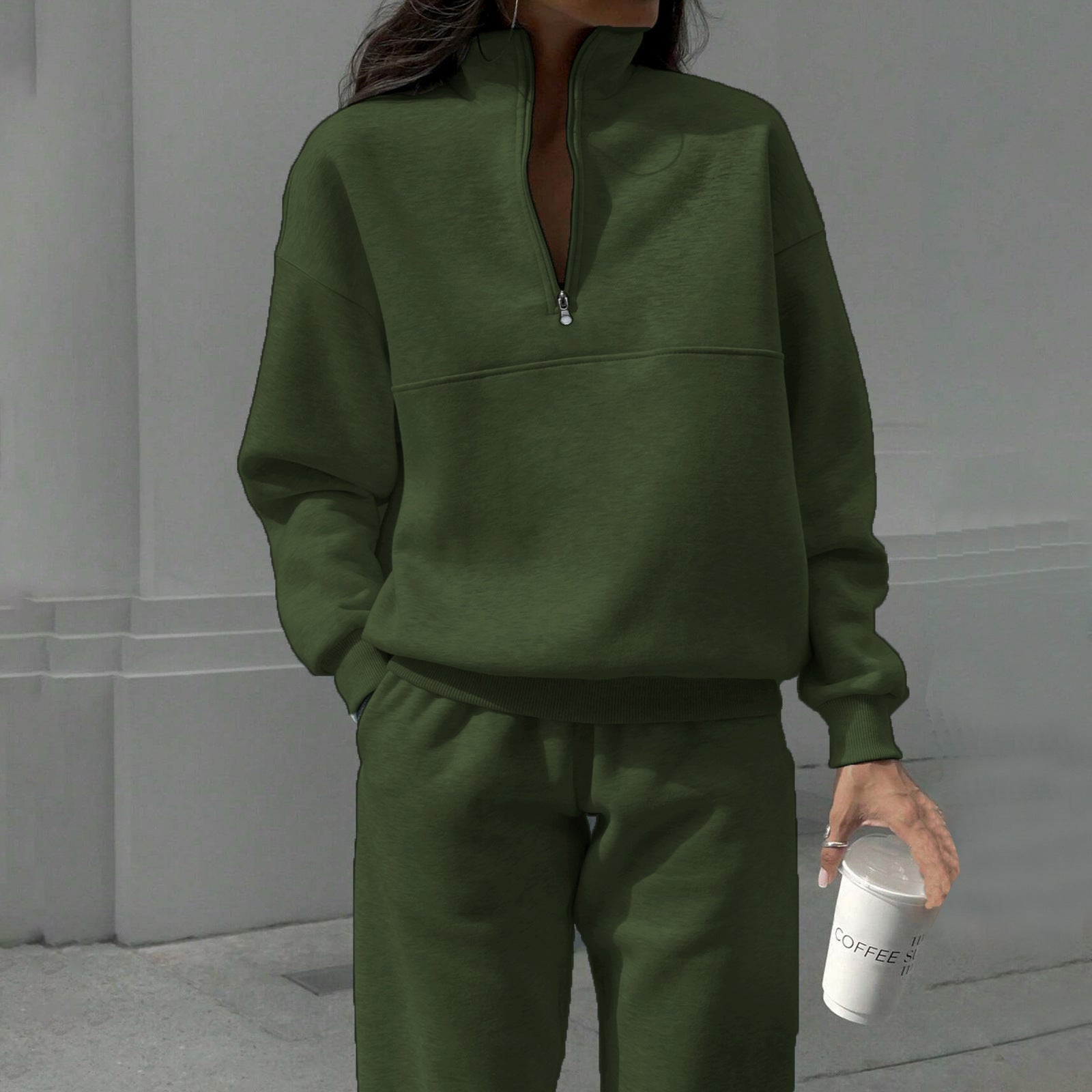 European And American Women's Hooded Fleece Sports Casual Fashion Set