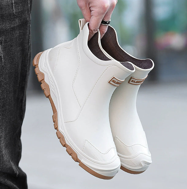 Fashion Non-slip Flat Short Rubber Boots Men
