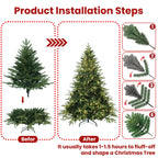 PVC Christmas Tree, Christmas Decorations, Green, With Lights - The Premium