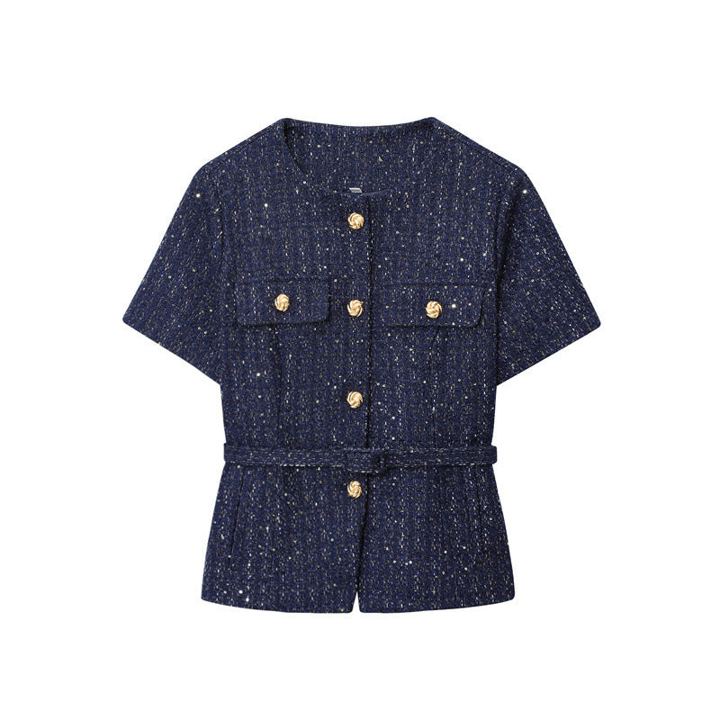 Women's Vest With Belt Texture