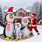6FT Lighted Christmas Inflatable Decoration, Inflatable Penguin Family, Funny Blow Up Yard Decorations With Built-in LED Lights For Holiday Party Front Yard Lawn Garden Decor - The Premium