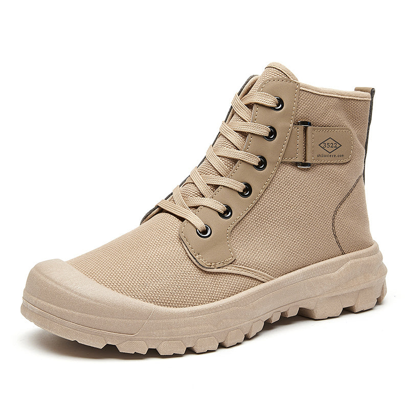 Men's High-top Side Zipper Waterproof Non-slip Wear-resistant Labor Protection Shoes