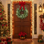 Christmas Cedar Wreath Full Luxe Greenery Holiday Door Festive Pinecone & Berry Accent FBA Shipment - The Premium