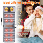 1Pc Full Body Electric Massage Mat With Heat Vibration Massage Pad Cushion Back Massage Mattress Chair Pad With Neck Massage Pillow With 10 Vibration Motors Timer Fedex Shipping