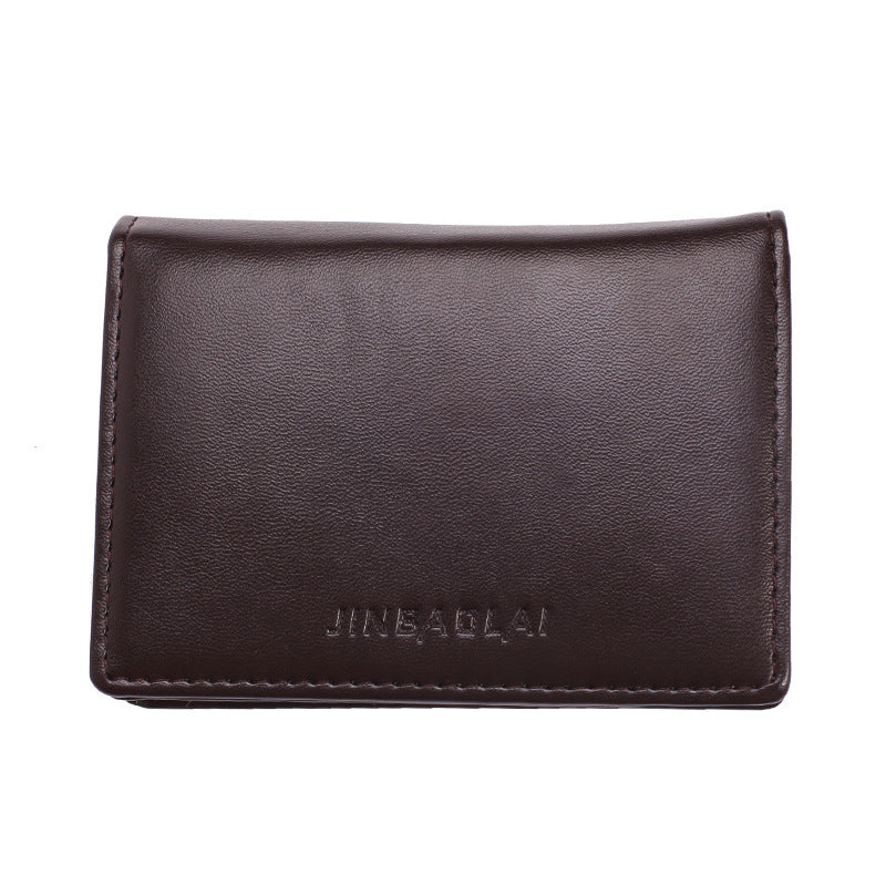 PU Leather Men's Plain Weave Business Card Bag