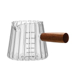 1 Pcs 180ml Mini Coffee Cup, Glass Milk Cup, Italian Coffee Cup With Wooden Handle, Coffee Measuring Cup