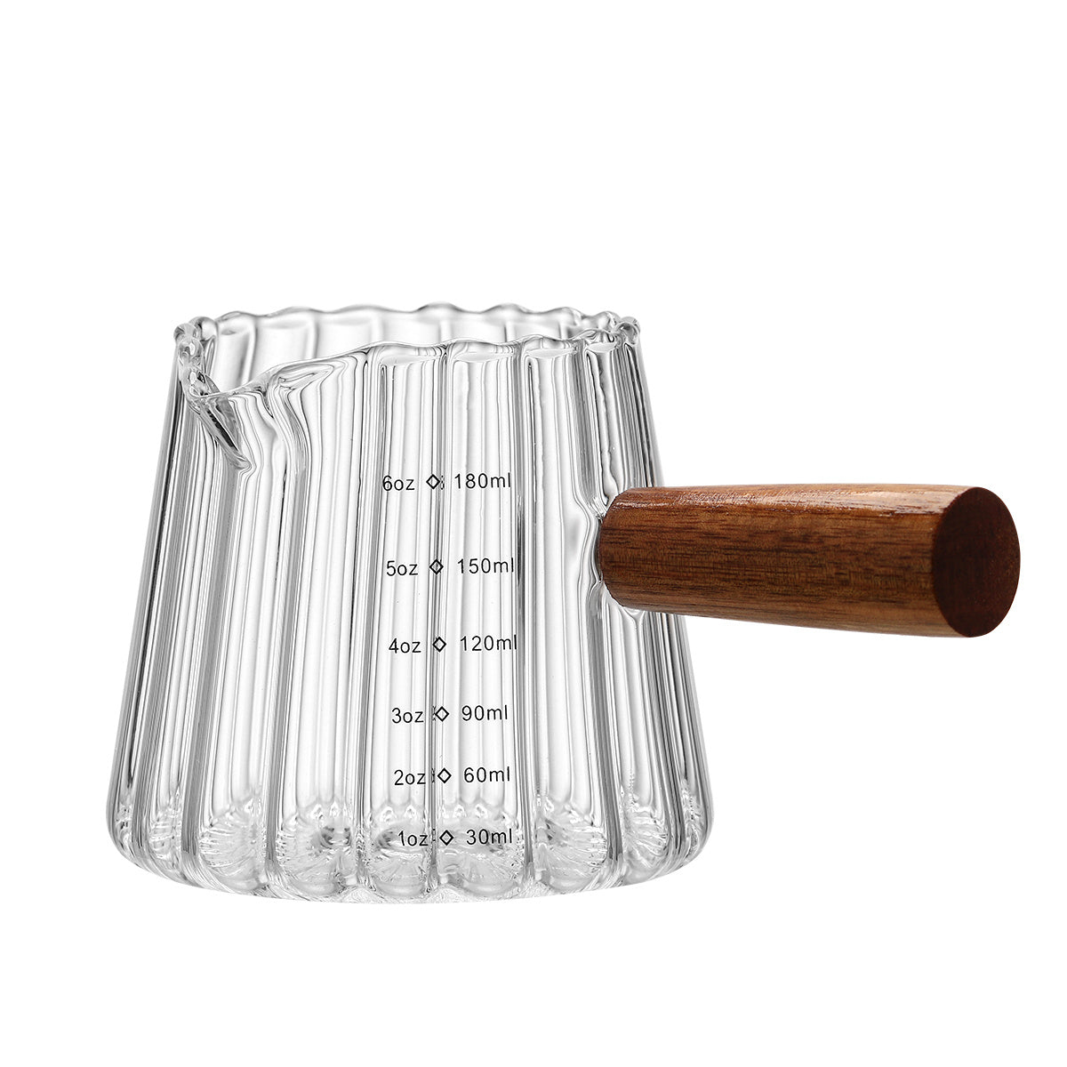 1 Pcs 180ml Mini Coffee Cup, Glass Milk Cup, Italian Coffee Cup With Wooden Handle, Coffee Measuring Cup