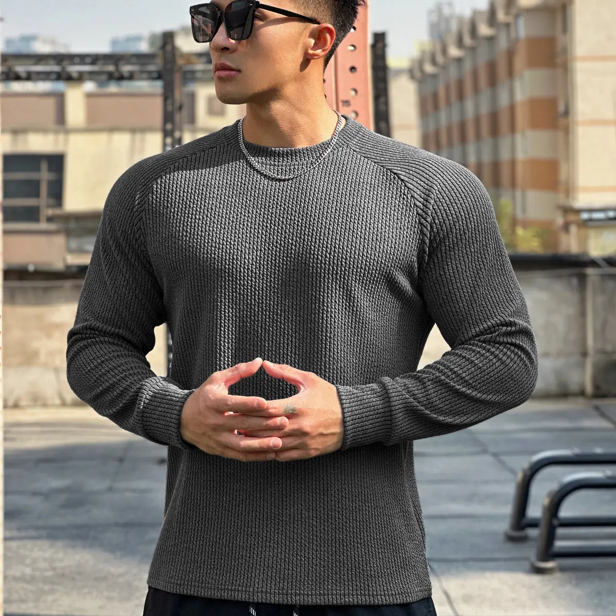 Men's Crew Neck Casual Plus Size Pullover Long Sleeve - The Premium
