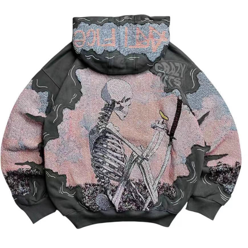 Women's Printed Hooded Long Sleeve Street Fashion Sweatshirt