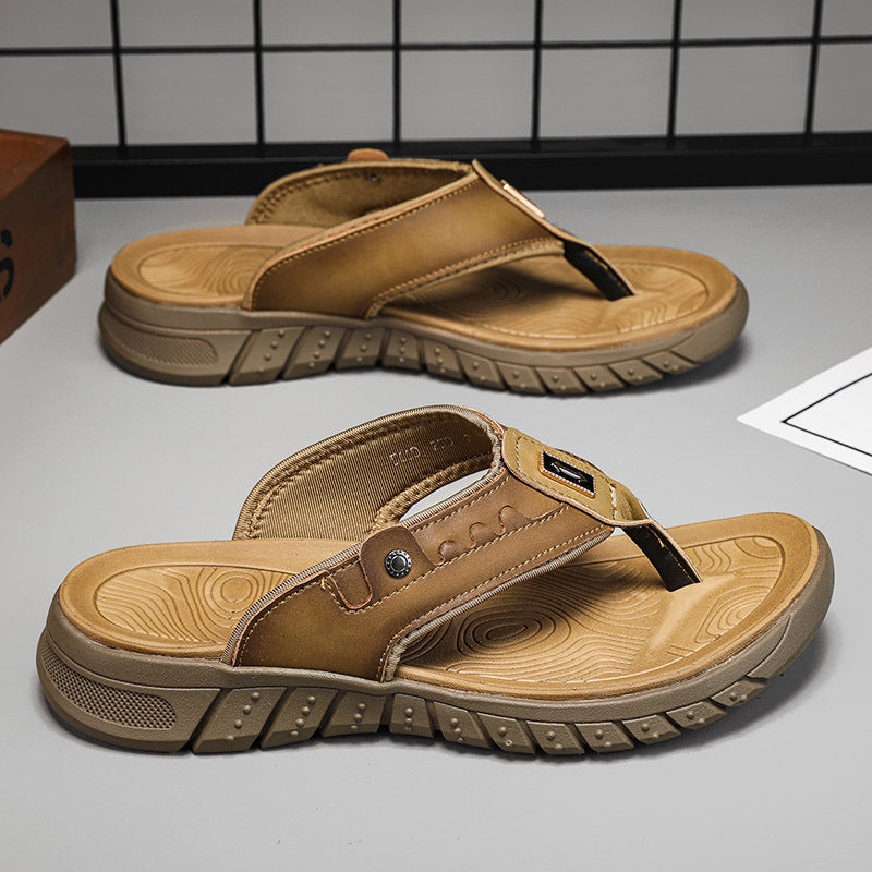 Flip Flops Men's Summer Outdoor Non-slip Wear-resistant Flip-flops Soft Bottom