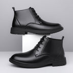 Retro Lace Up Denim Trendy Mid-length Warm Non-slip Men's Martin Boots