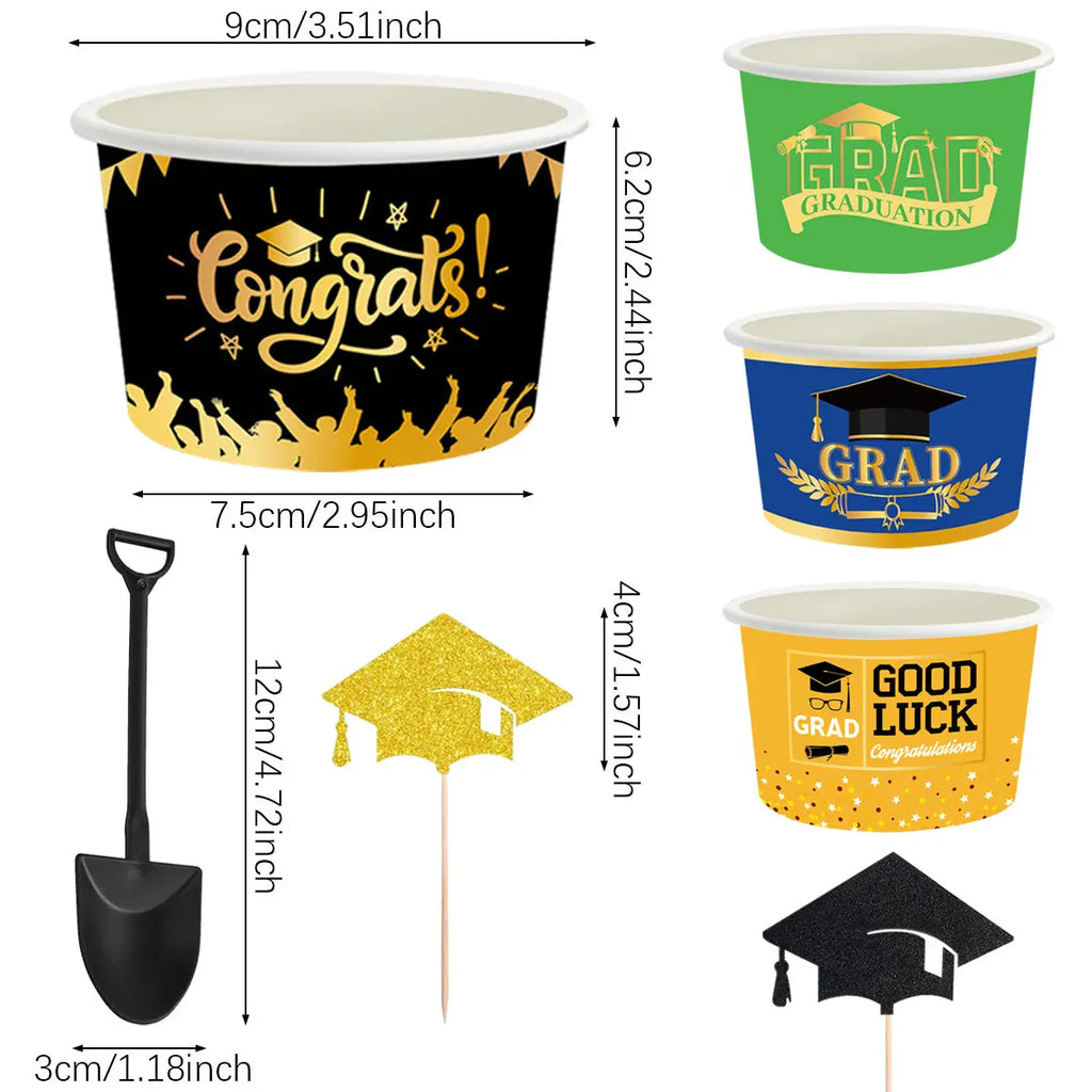 24Pcs Graduation Party Ice Cream Cups - The Premium