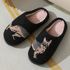 New Comfort Home Cute Cartoon Little Wolf Dog Winter Cotton Slippers