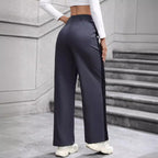 Patchwork Temperament Commuting High-waisted Casual Versatile Slimming Wide-leg Pants
