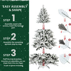 7ft PVC And PE Flocked Hinged Tree, Eco-friendly And Fire-resistant Artificial Christmas Tree, New Material Traditional Christmas Tree Suitable For Holidays, Parties, Offices, And Home Living