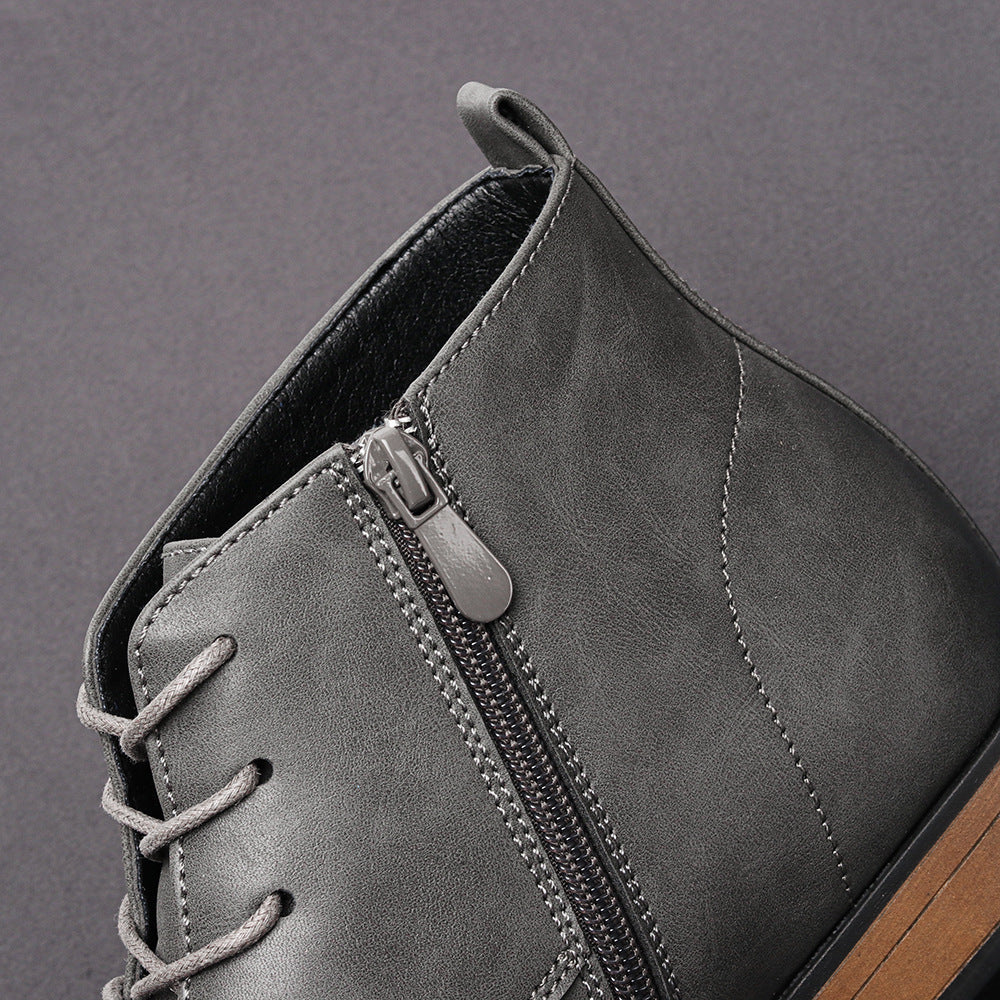 Plus Size Men's Chelsea Boots Inside Zipper Leather Boots