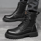 Worker Boot High Top British Style Thick Bottom Fleece-lined