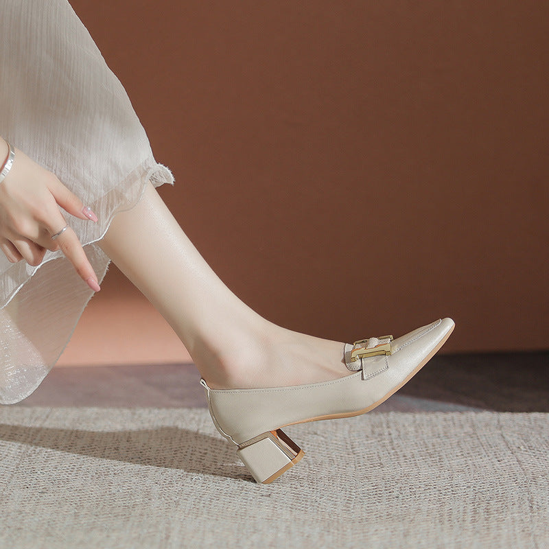 Chunky Heel High-heel Commuter Shallow Shoes