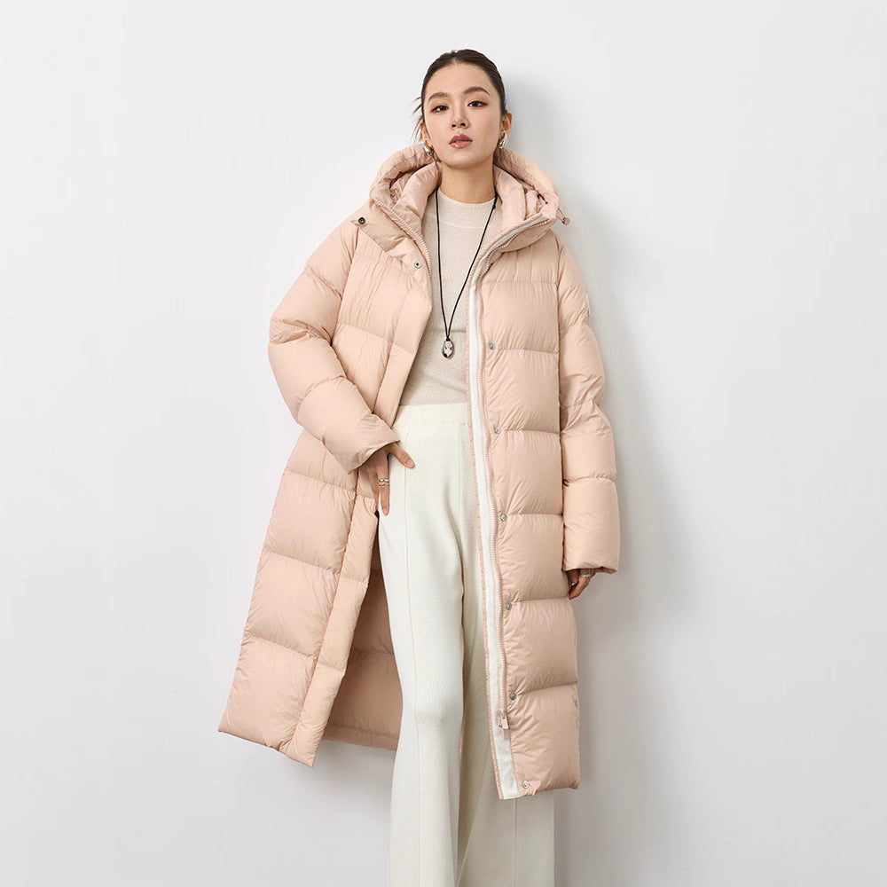 Slim Fit Warm Over-the-knee Lengthened Down Jacket Women