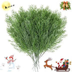 NOVWANG 60 Pieces Artificial Pine Branches, Artificial Cedar Stems And Artificial Snow Pine Branches For Christmas Decoration Christmas Picks For DIY Garland Craft Family Kitchen Holiday Decoration - The Premium
