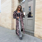Women's Elegant Casual Loose Leopard Print Patchwork Leather Jacket