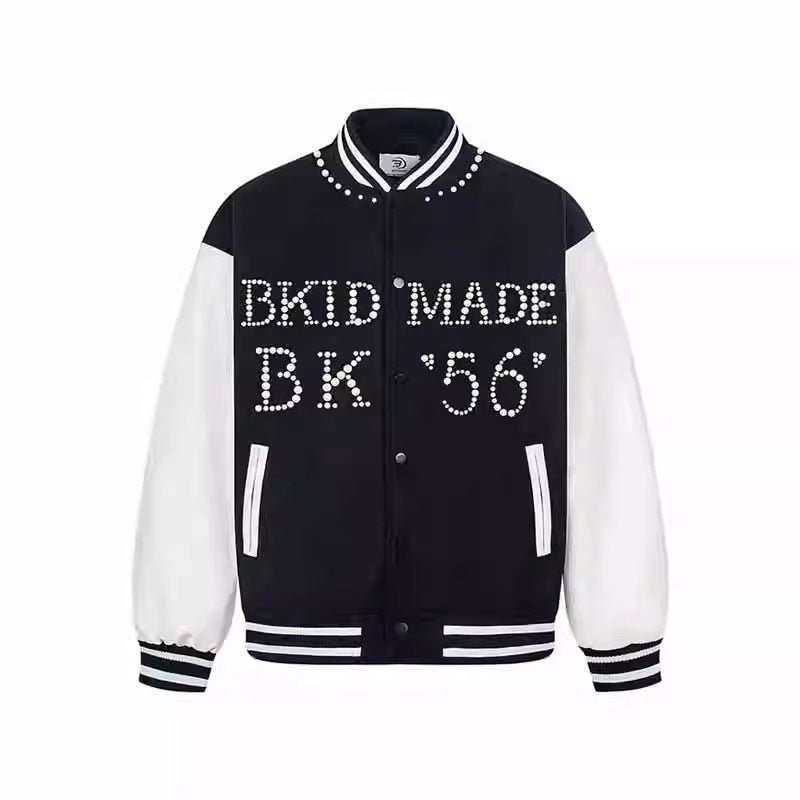 American Fashion Brand Beaded Baseball Uniform Jacket