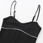 Women's Slim-fit Coffee Color Halter Spaghetti Straps Knitted Vest