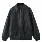 New Women's American PU Leather Coat