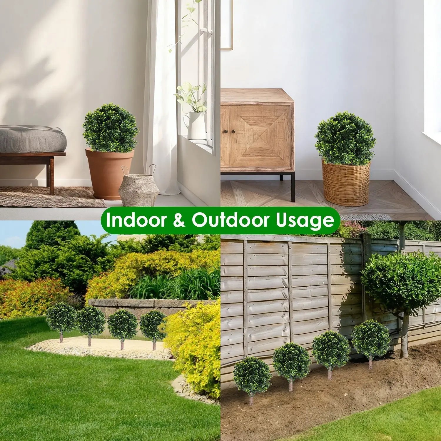 2 Packs Faux Boxwood Ball Trees Artificial Peanut Topiary Tree UV Resistant Artificial Shrubs Fake Plants Evergreen Artificial Bush With Ground Spike For Indoor Outdoor Front Porch Garden - The Premium