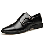 Large Size Soft Bottom Men's All-match Metal Slip-on Leather Shoes
