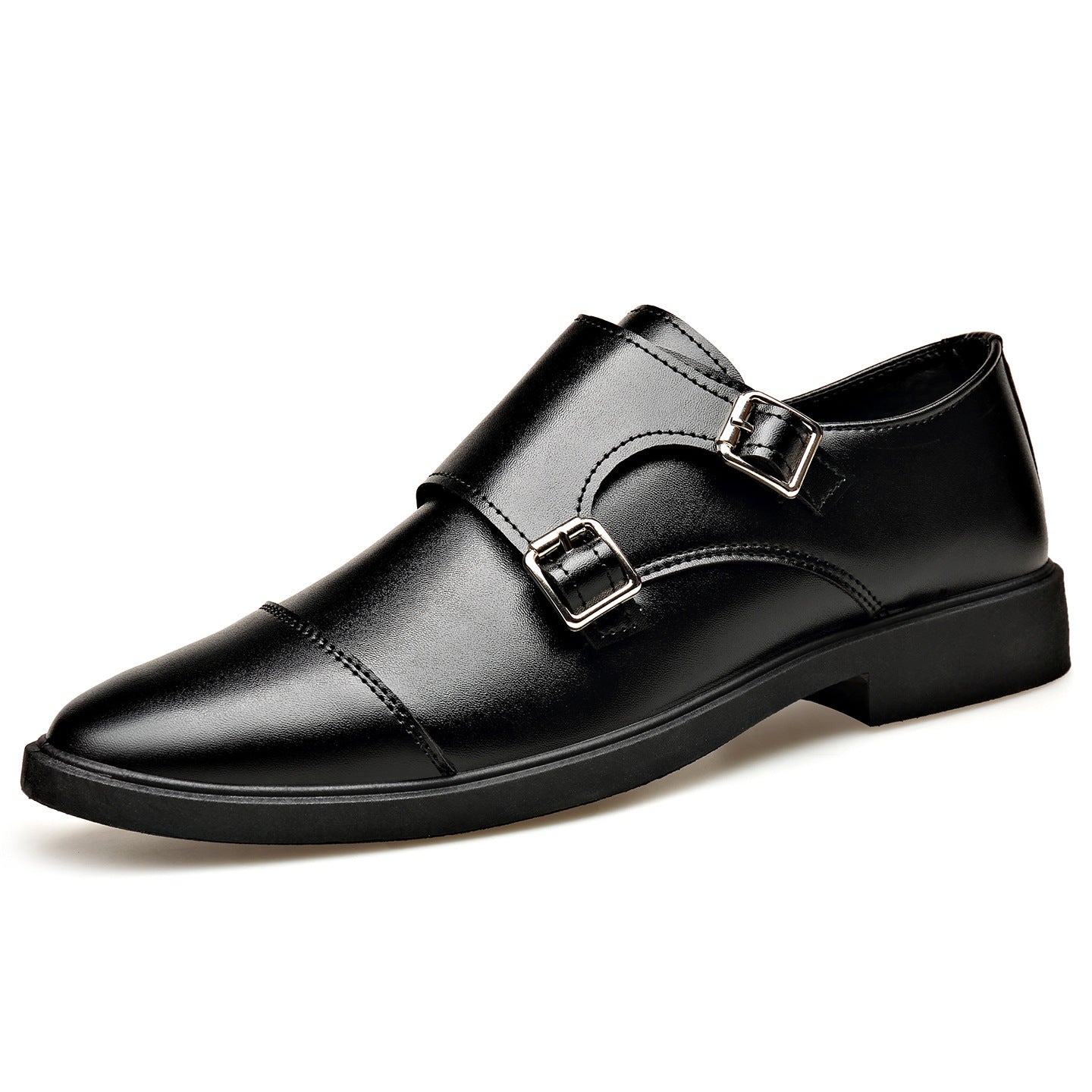 Large Size Soft Bottom Men's All-match Metal Slip-on Leather Shoes