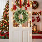 Christmas Cedar Wreath Full Luxe Greenery Holiday Door Festive Pinecone & Berry Accent FBA Shipment - The Premium