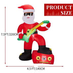 Dropship 7.5FT Lighted Christmas Inflatable Decoration, Inflatable Black Santa Playing Electric Guitar, Funny Blow Up Yard Decorations With Built-in LED Lights For Holiday Party Front Yard Lawn Garde - The Premium