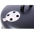 17 Inch Steel Charcoal Smoker, Heavy Duty Round Grill For Outdoor Cooking, Black