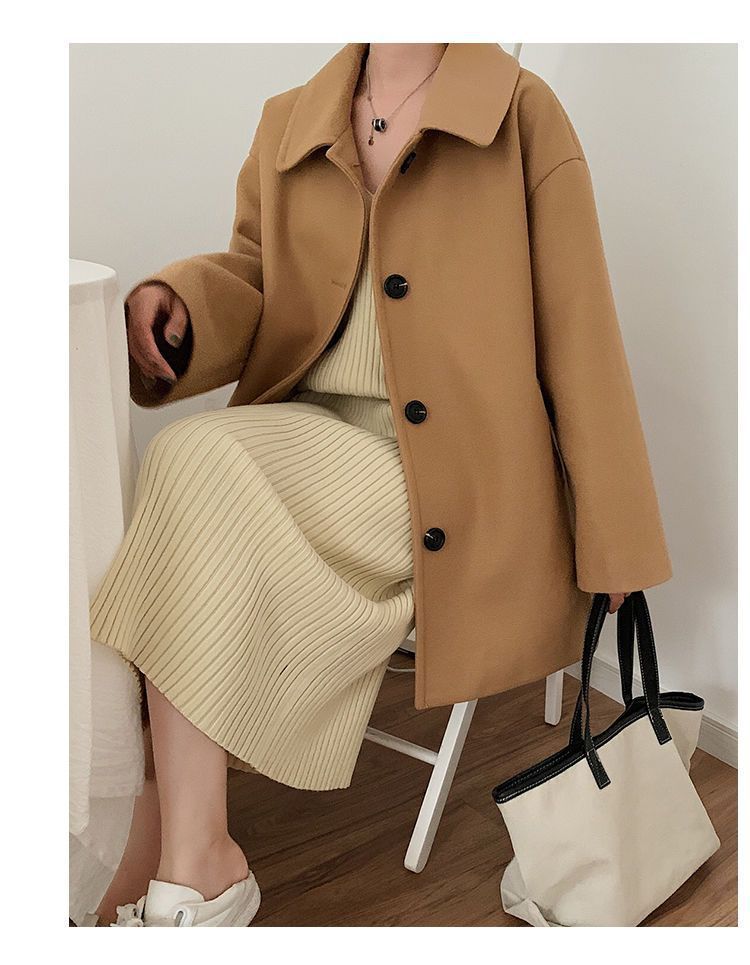 Women's Overcoat Korean-style Loose Mid-length Small
