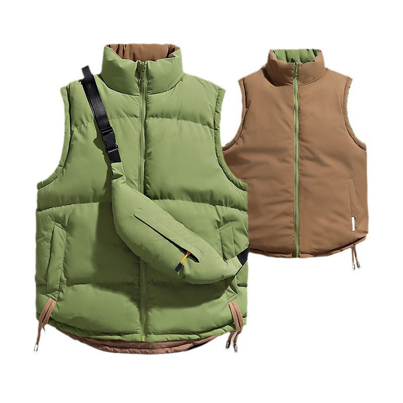 Double-sided Wear Down Cotton Vest Men And Women Winter Thicken Thermal