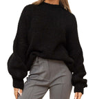 Solid Color Women's Loose Casual Sweater