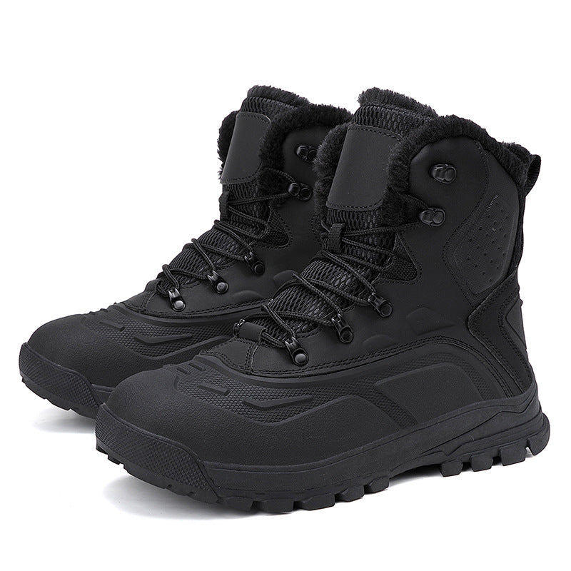 Fleece-lined Warm Plus Size High-top Men's Boots